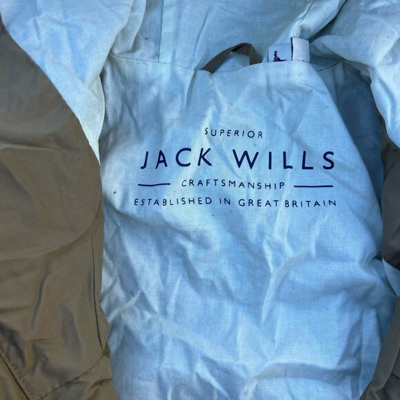Jack Wills Great Britain Khaki Tan Hooded Jacket SMALL - Picture 3 of 8